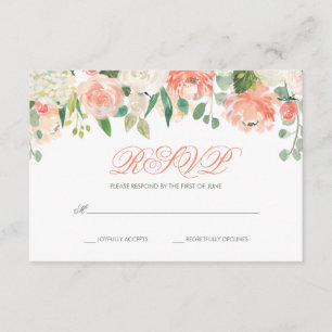 Pastel Waterverf Flowers Bat Mitzvah RSVP Kaartje
