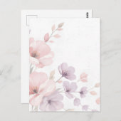 Pastel Waterverf Flowers Briefkaart (Voorkant / Achterkant)