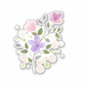 Pastel Waterverf Flowers Sticker (Voorkant)