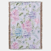 Pastel Waterverf gemengd Kleur Hydrangea Flowers Deken (Voorkant Verticaal)