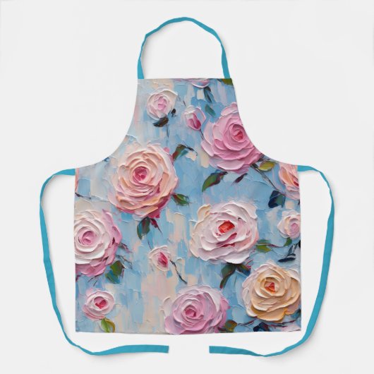  pastel Waterverf geschilderde bloemen Schort (Voorkant)