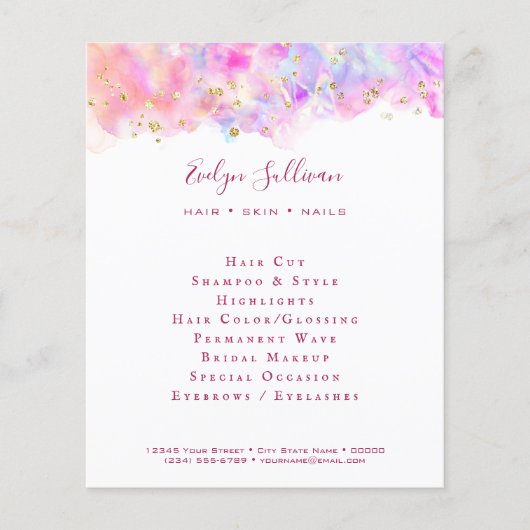 pastel waterverf glitter flyer (Voorkant)