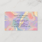 Pastel Waterverf Gold Glitter Visitekaartje (Achterkant)