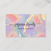 Pastel Waterverf Gold Glitter Visitekaartje (Voorkant)