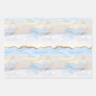 Pastel Waterverf Golven Abstract Dromerige Sprookj Inpakpapier Vel