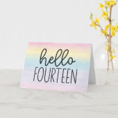 Pastel Waterverf Hallo Kaart (Gele Bloem)