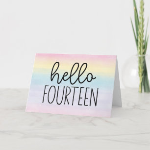 Pastel Waterverf Hallo Kaart