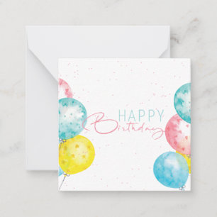 Pastel waterverf Happy Birthday Bright Beautiful Notitiekaartje