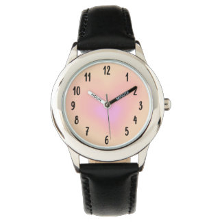Pastel waterverf hart kinder horloge