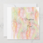 Pastel Waterverf Hearts Wedding Invites Kaart (Achterkant)