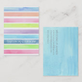 Pastel Waterverf horizontale strepen Visitekaartje (Voorkant / Achterkant)