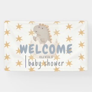Pastel Waterverf Illustratief Baby shower Spandoek