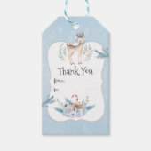 Pastel Waterverf Kerstwinter Cadeaulabel (Voorkant)