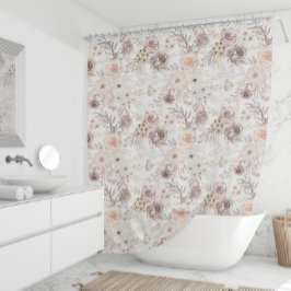 Pastel Waterverf Kleurrijke Rozen Douchegordijn
