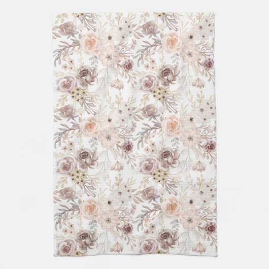 Pastel Waterverf Kleurrijke Rozen Theedoek (Verticaal)