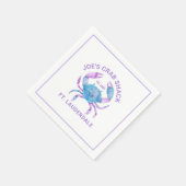 Pastel waterverf krab aangepaste tekst servet (Hoek)