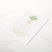 Pastel Waterverf Lemon Tree Summer Weddenschap Folie Uitnodiging (Gedraaid)