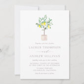 Pastel Waterverf Lemon Tree Summer Weddenschap Kaart (Voorkant)