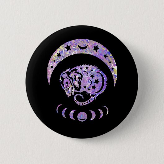 Pastel Waterverf Moon Possum Ronde Button 5,7 Cm (Voorkant)