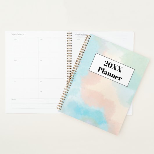 Pastel Waterverf Niet-gedateerde Organizer Weekly  (Display)