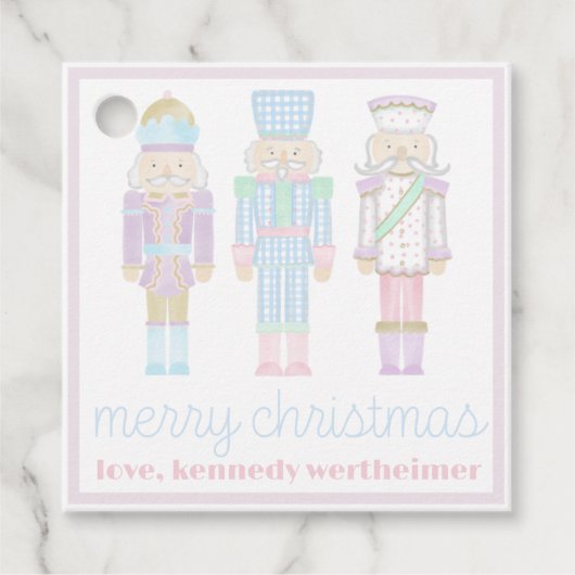 Pastel Waterverf Nutkraker Gift Labels (Voorkant)