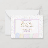 Pastel Waterverf Paasbrunch & Egg Hunt Uitnodigen Notitiekaartje (Voorkant)