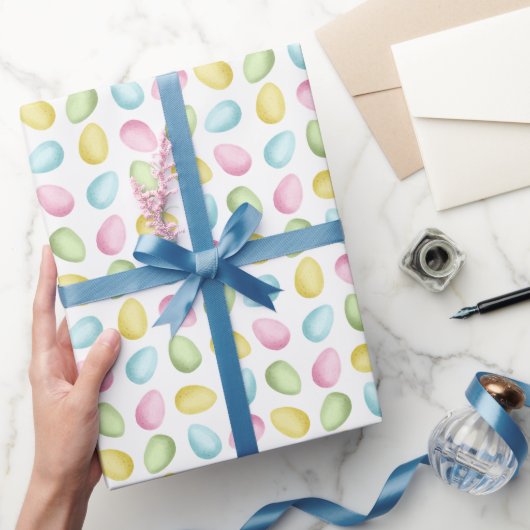 Pastel Waterverf Paasei Patroon Cadeaupapier (Geschenken)