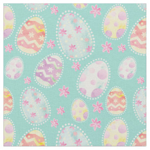 Pastel Waterverf Paaseierpatroon Stof