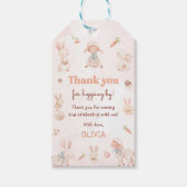 Pastel Waterverf Paashaas Verjaardag Cadeaulabel (Voorkant)