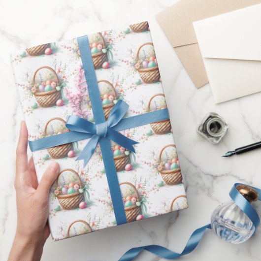 Pastel Waterverf Paasmand inpakpapier (Geschenken)