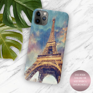 Pastel Waterverf Paris Eiffeltoren Kunstschilder iPhone 11 Pro Max Hoesje