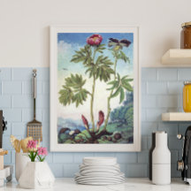 pastel Waterverf pioen illustratie