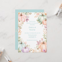 Pastel Waterverf Pompoenen Huwelijksfeest