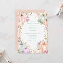 Pastel Waterverf Pompoenen Huwelijksfeest