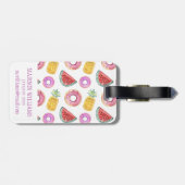 Pastel Waterverf Pool Float Patroon Bagagelabel (Achterkant horizontaal)