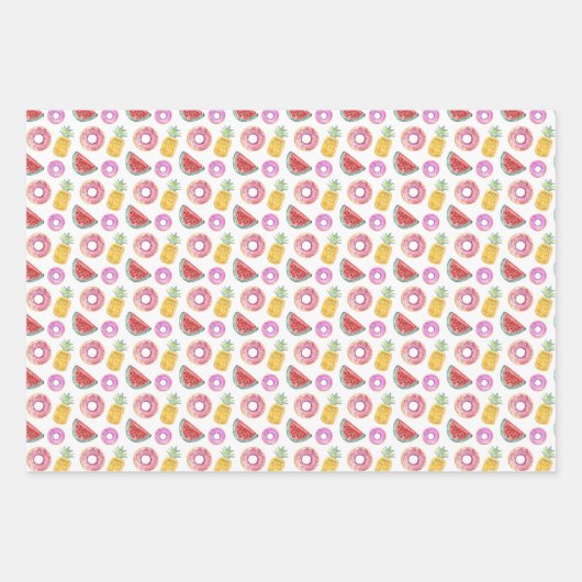 Pastel Waterverf Pool Float Patroon Inpakpapier Vel (Voorkant 3)
