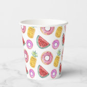 Pastel Waterverf Pool Float Patroon Papieren Bekers (Achterkant)