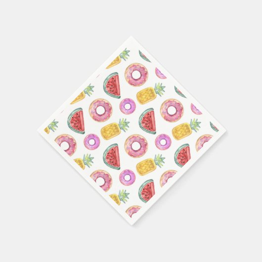 Pastel Waterverf Pool Float Patroon Servet (Hoek)