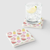 Pastel Waterverf Pool Float Patroon Stenen Onderzetter (Zijkant)