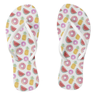 Pastel Waterverf Pool Float Patroon Teenslippers