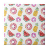 Pastel Waterverf Pool Float Patroon Tegeltje (Voorkant)