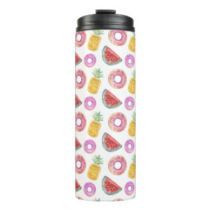 Pastel Waterverf Pool Float Patroon Thermosbeker