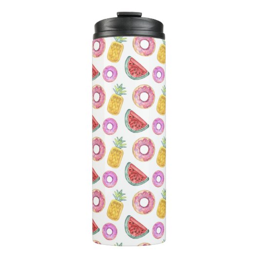 Pastel Waterverf Pool Float Patroon Thermosbeker (Voorkant)