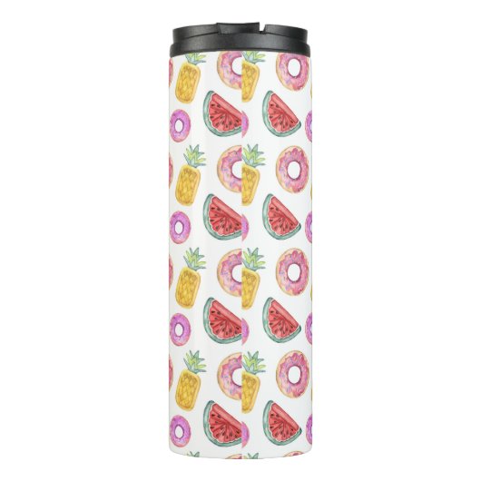 Pastel Waterverf Pool Float Patroon Thermosbeker (Achterkant)