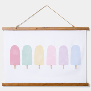 Pastel Waterverf Popsicle Girls Room Hangend Wandkleed