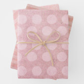Pastel Waterverf Roze Goud Gepolkte Strepen Inpakpapier Vel (In situ)