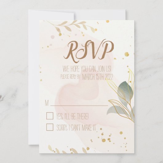Pastel waterverf RSVP Save The Date (Voorkant)