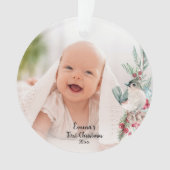 Pastel Waterverf rustieke winter botanische foto Ornament (voorkant)