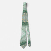 Pastel waterverf saliegroen goud stropdas (Voorkant)
