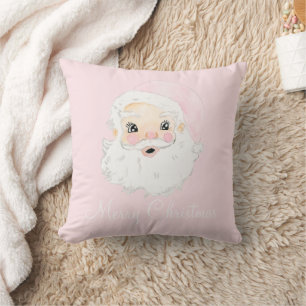 Pastel Waterverf Santa Pink Pet Preppy Kussen